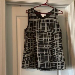 Coldwater Creek sleeveless black print top M